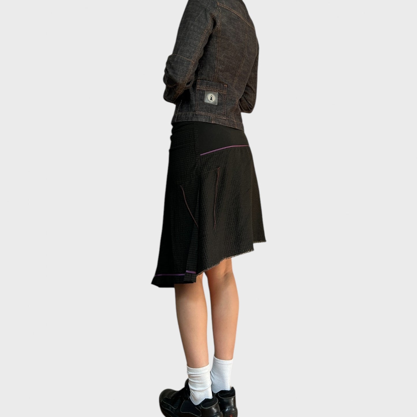 Cop Copine Asymmetric Pinstripe Wrap Skirt
