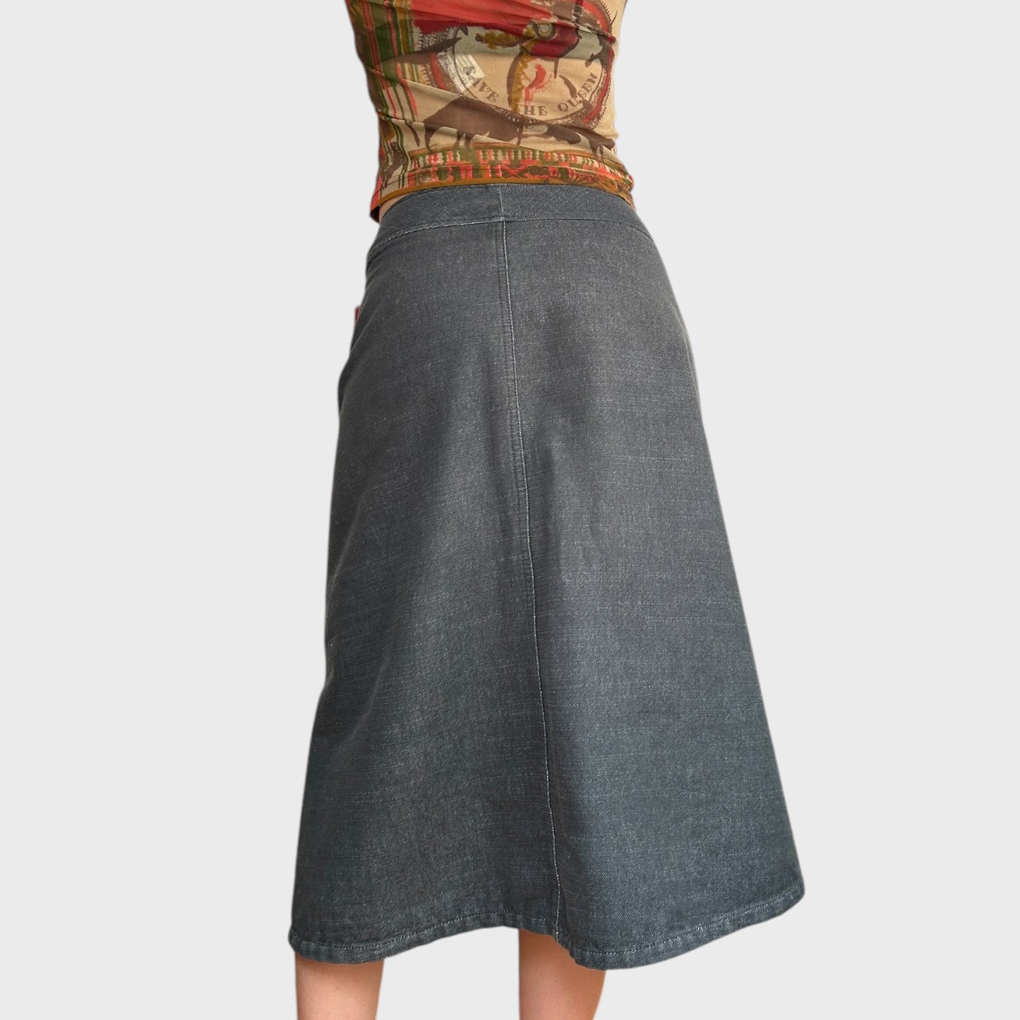 Cop Copine Denim Wrap Midi Skirt