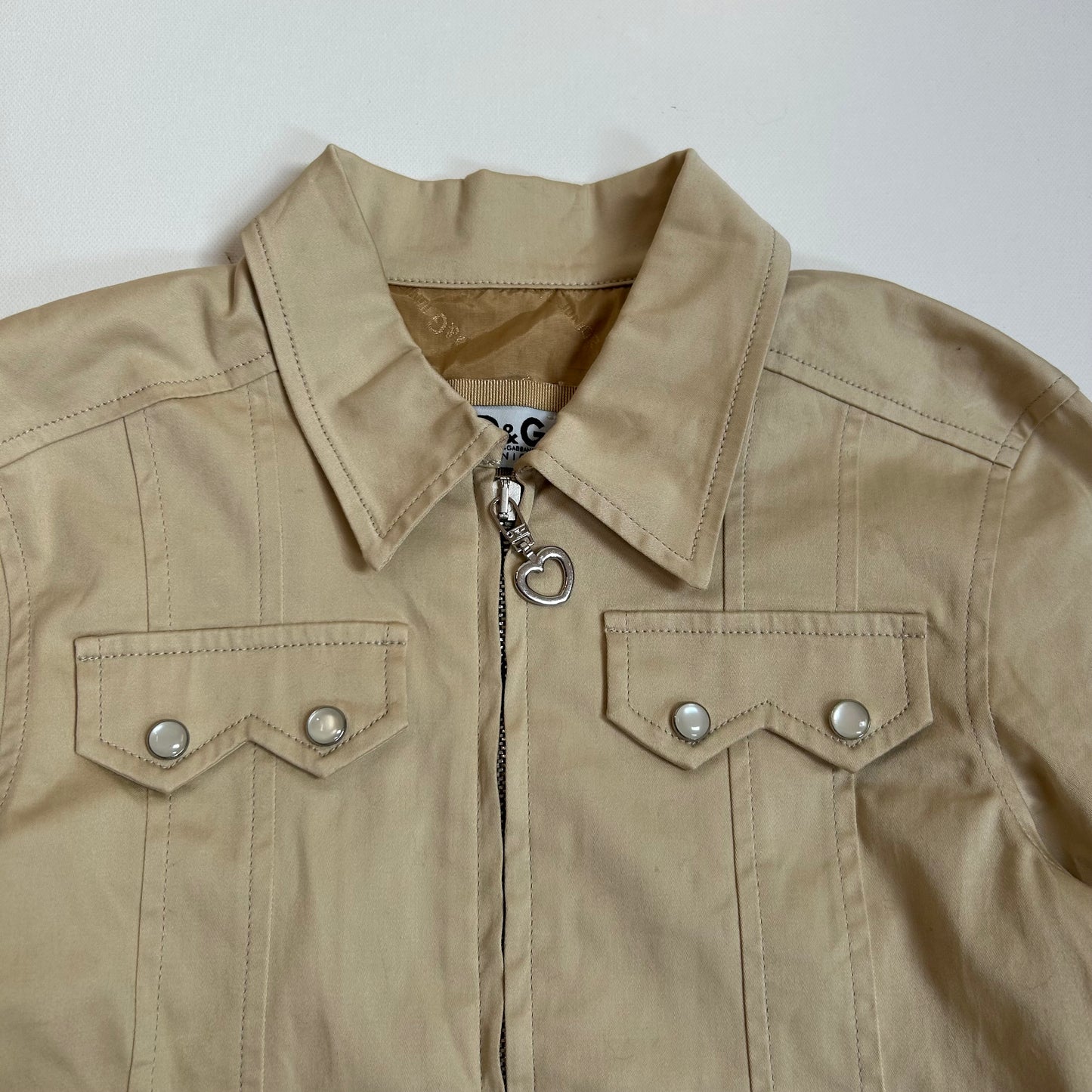 Dolce & Gabbana Zip-Up Cream Jacket
