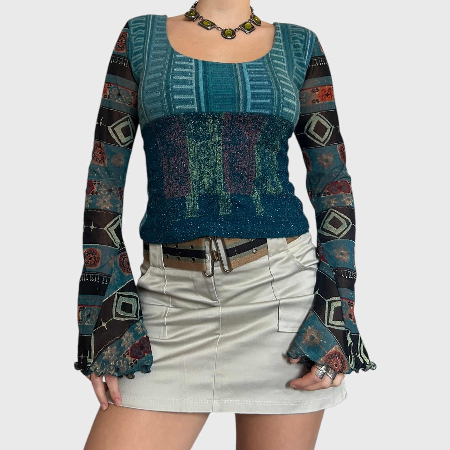 Save the Queen Graphic Bi-Material Top