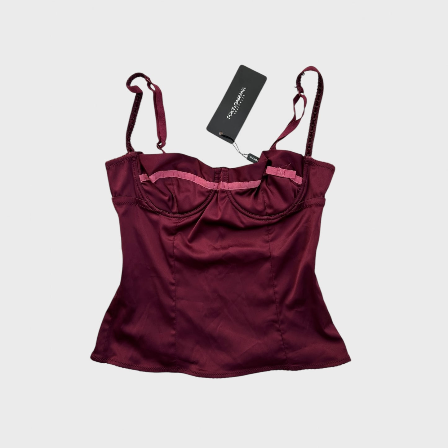 Dolce & Gabbana Burgundy Corset Top