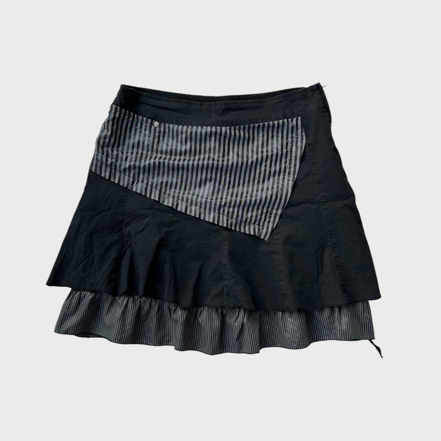 Black layered mini skirt