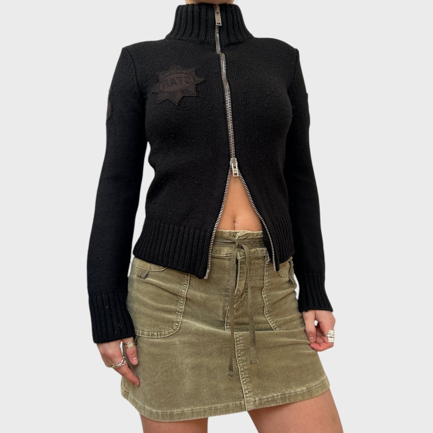 Moschino Double Zip Thick Knit Jumper