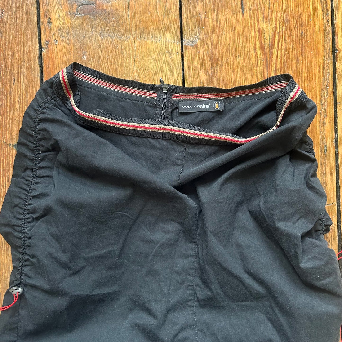 Cop Copine Black Ruched Midi Skirt - Size M