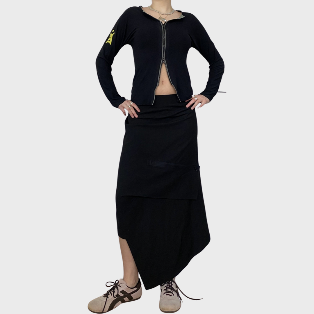 Cop Copine black asymmetric skirt