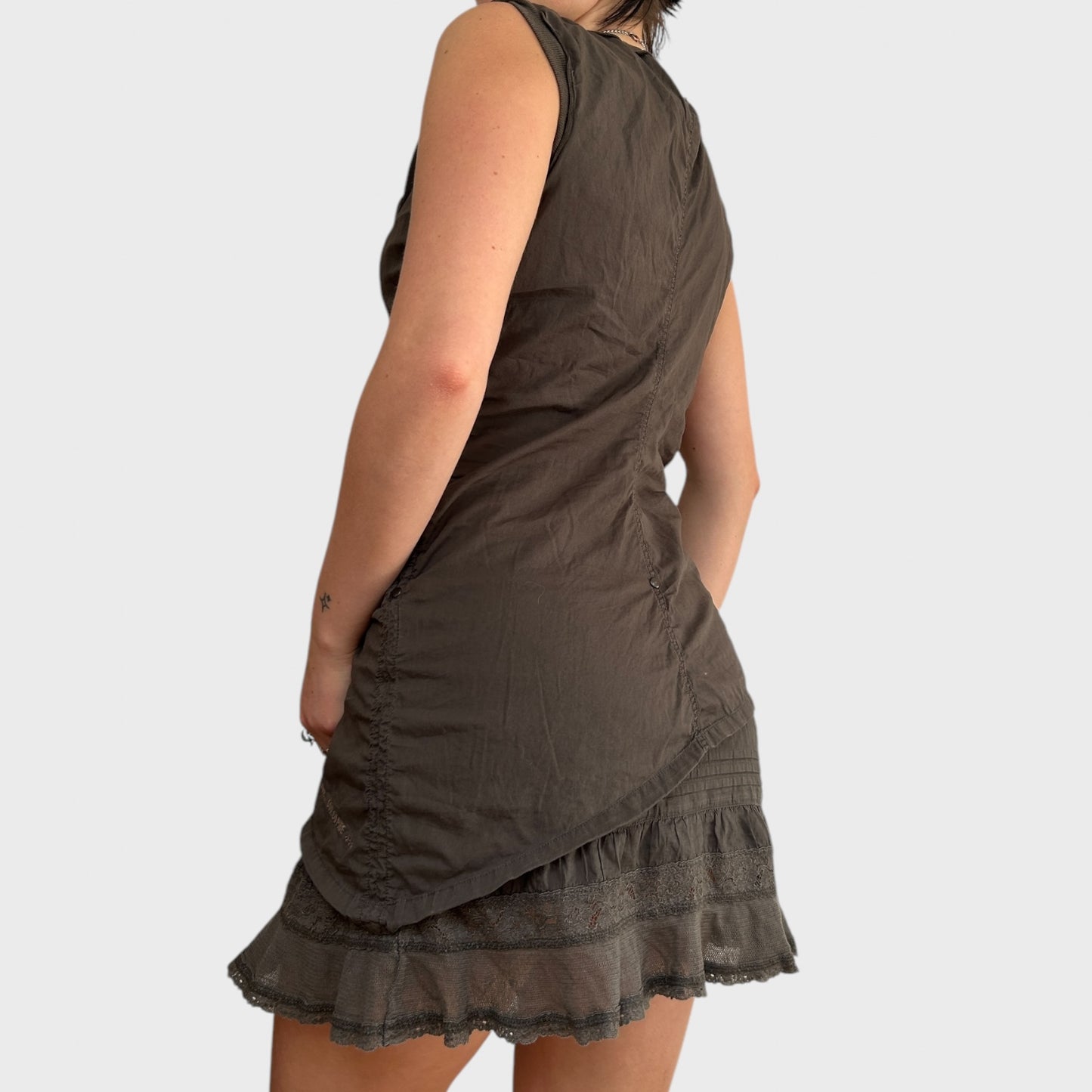 Cop Copine 2-in-1 Khaki Dress Top
