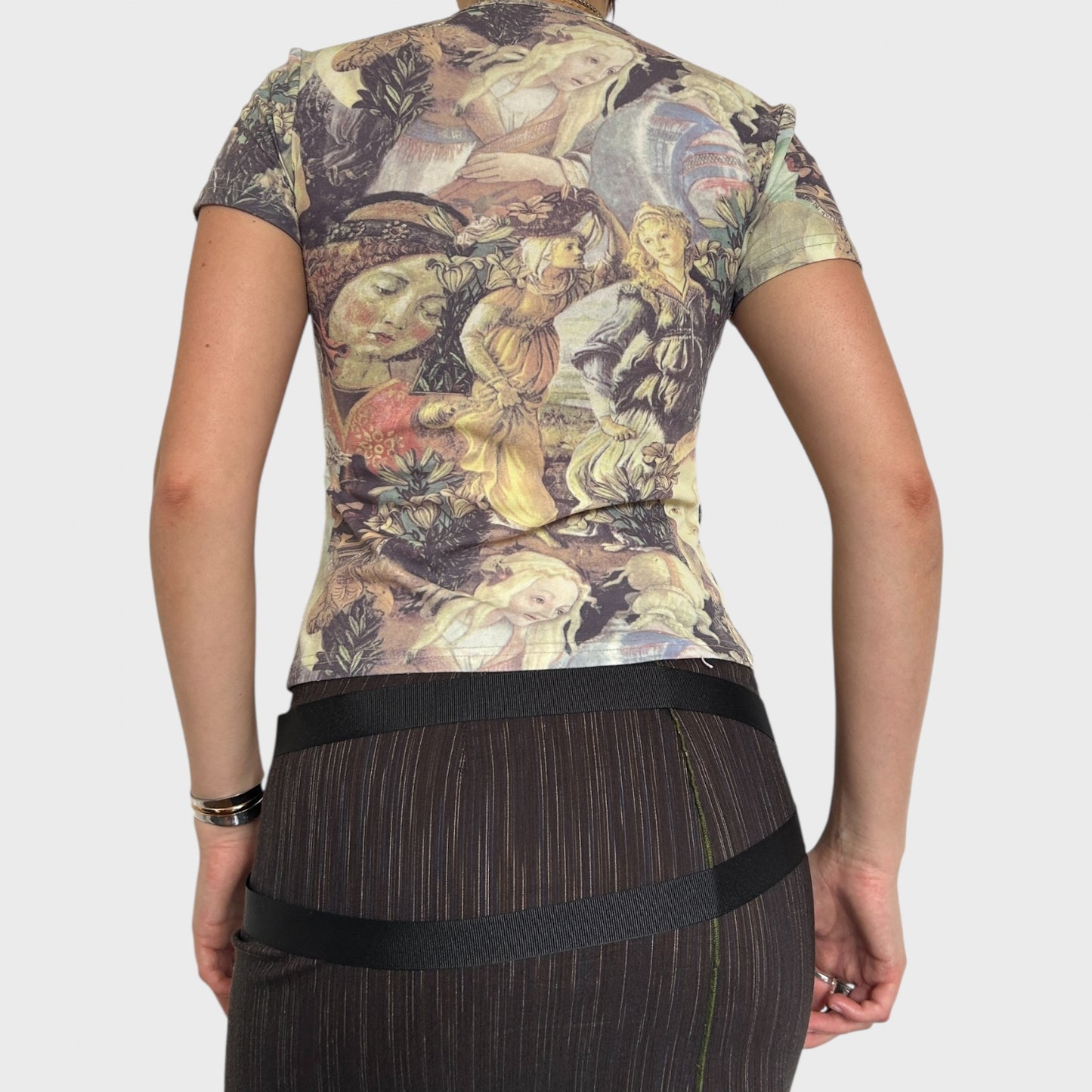 Vintage Renaissance Print Baby Tee - Size S