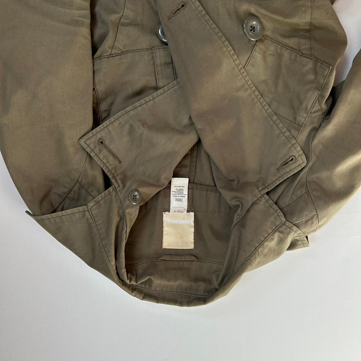 Diesel Khaki Button-Up Utility Jacket