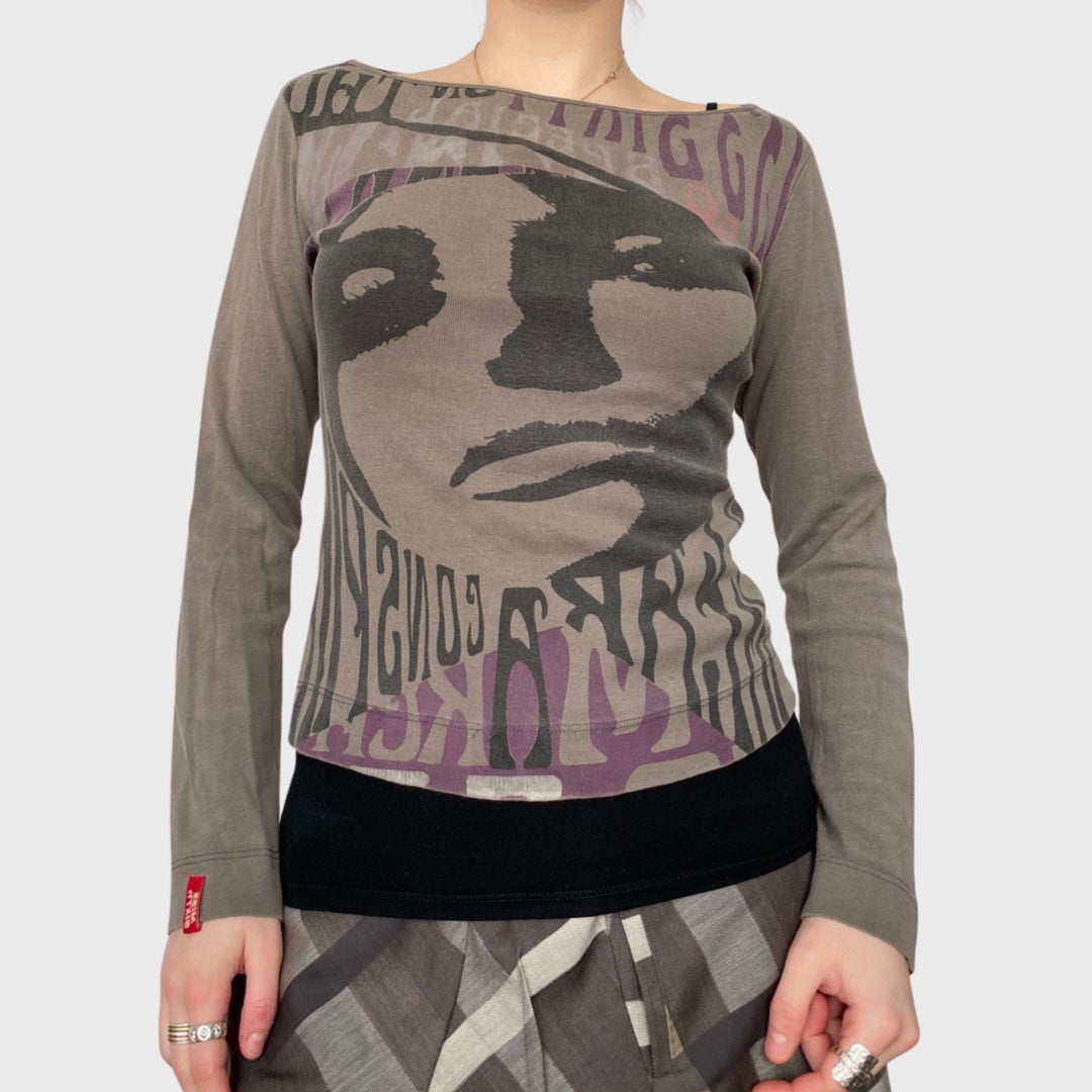 Miss Sixty graphic face motif top