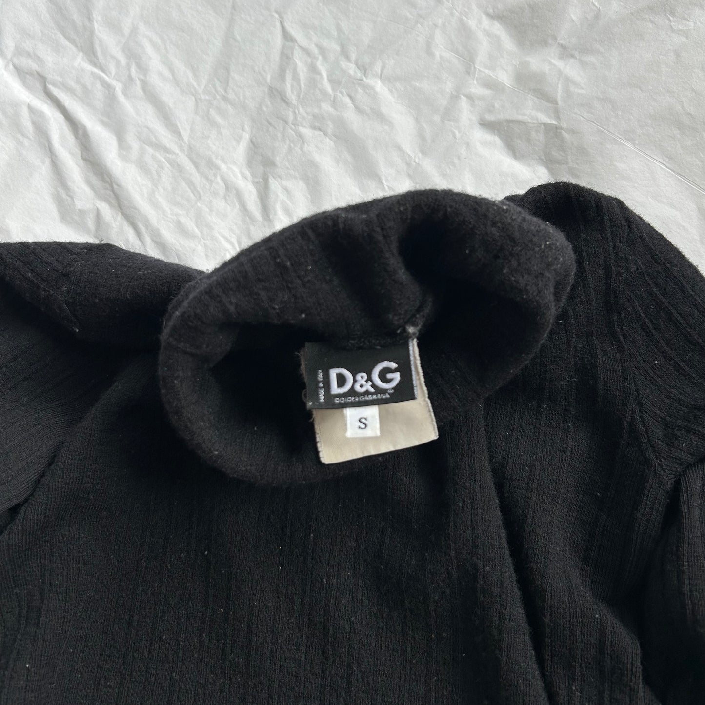 Dolce and Gabbana Black Jumper with Lace Trim - XS/S