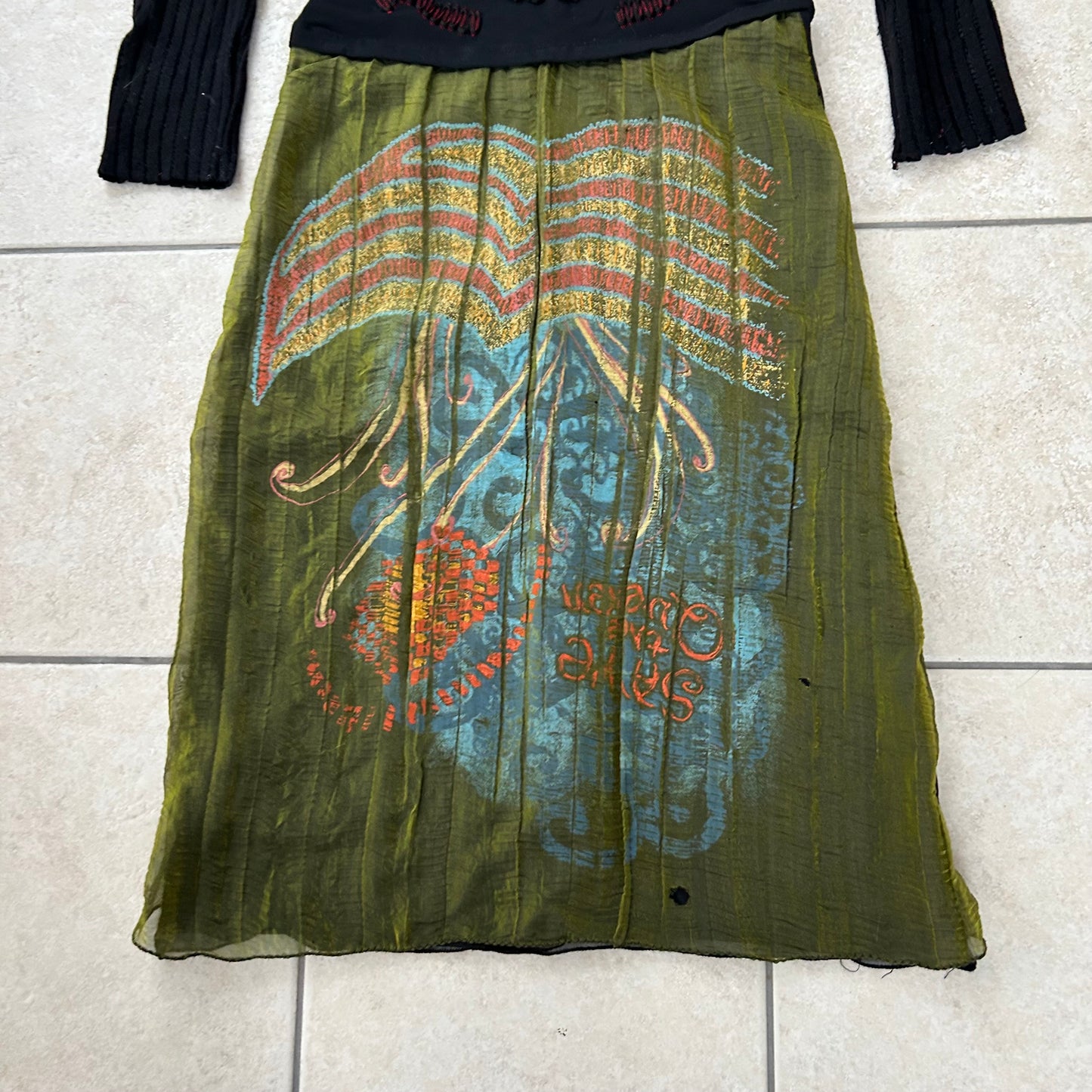 Vintage Save the Queen Graphic Midi Dress