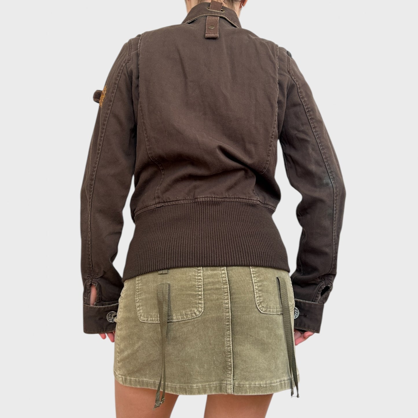 Vintage Brown Miss Sixty Utility Bomber Jacket