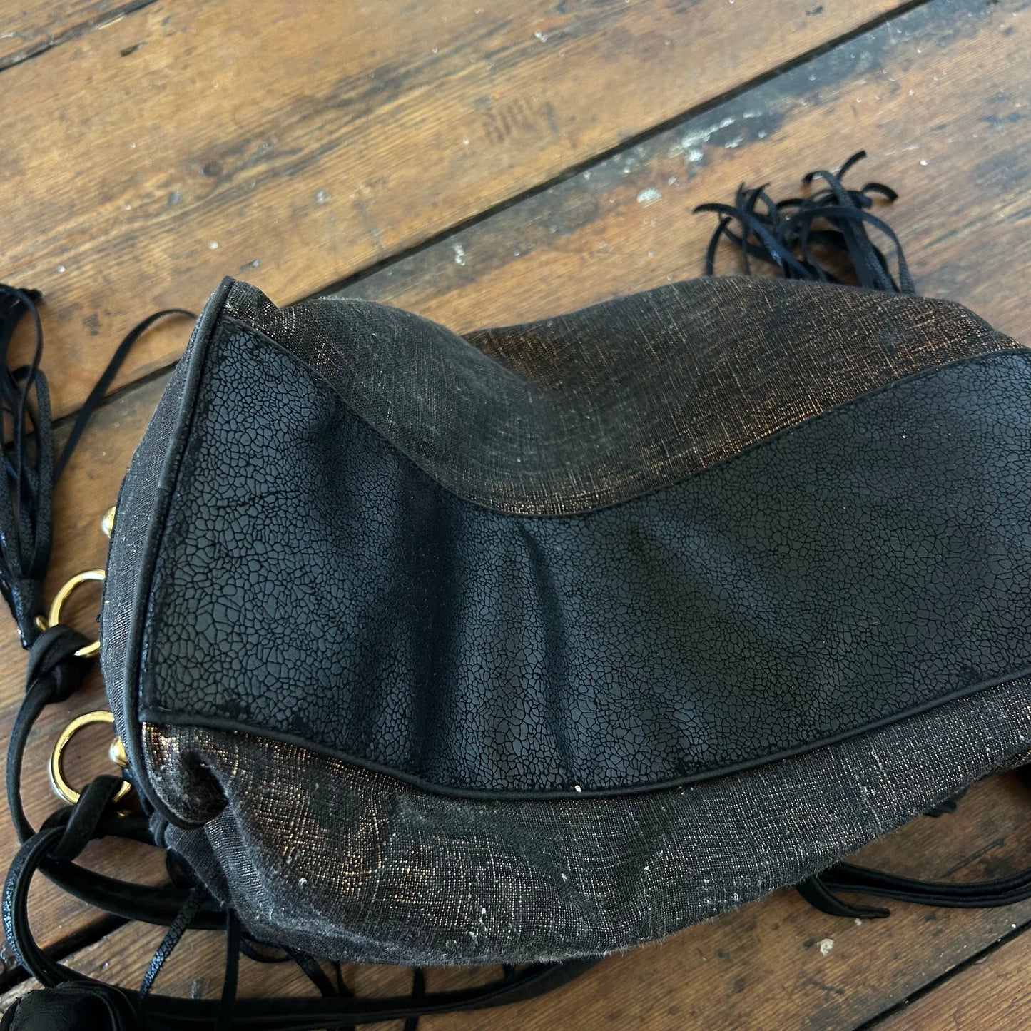 Blumarine Brown Gold Shimmer Handbag