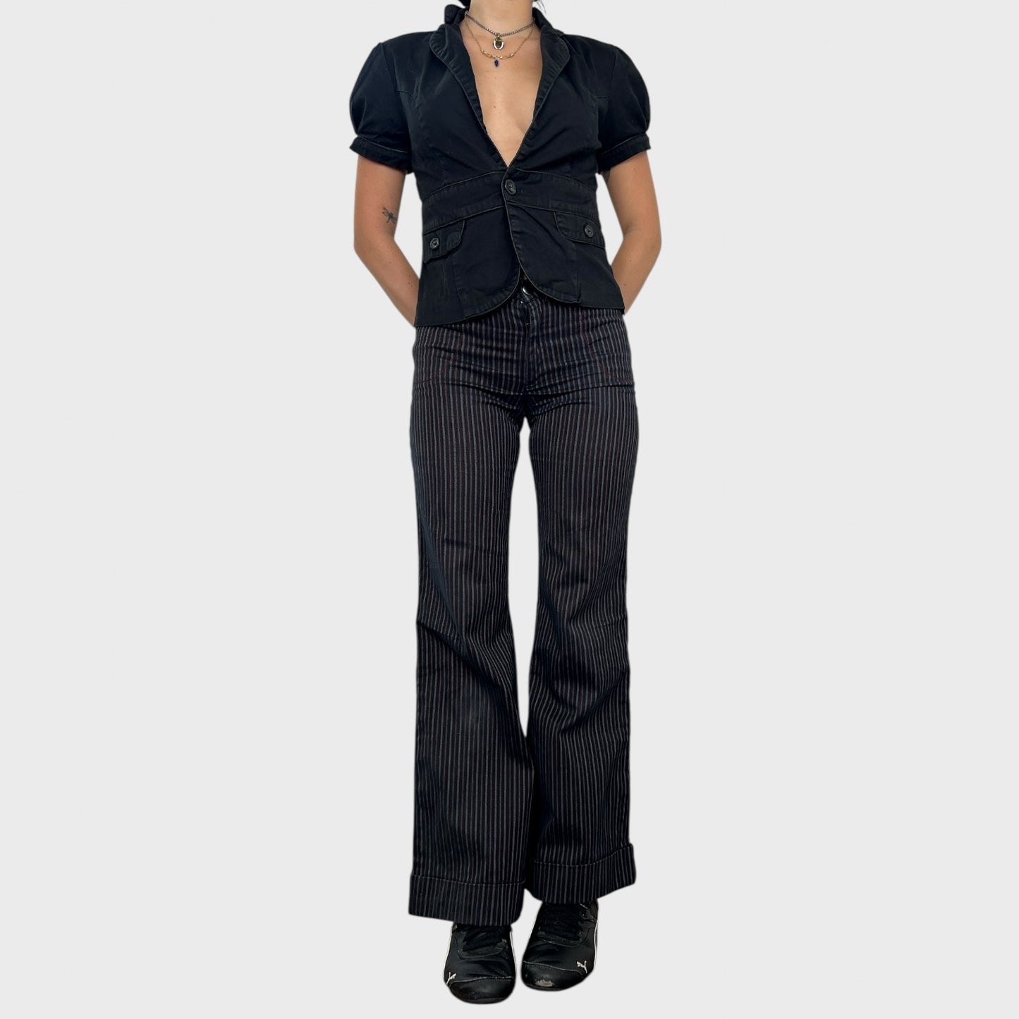 Cop Copine Pinstripe Trousers - Size S