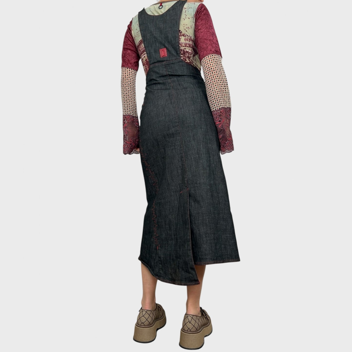 Cop Copine Denim Cut Out Midi Dress - S