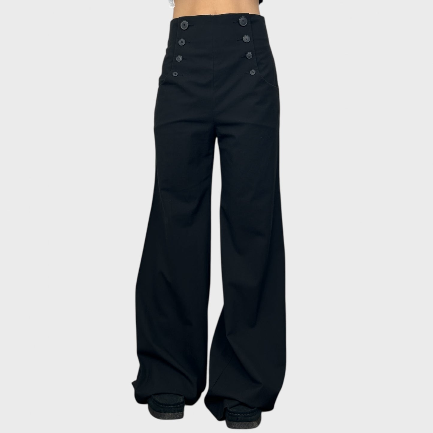 Cop Copine Button Wide Leg Trousers - M