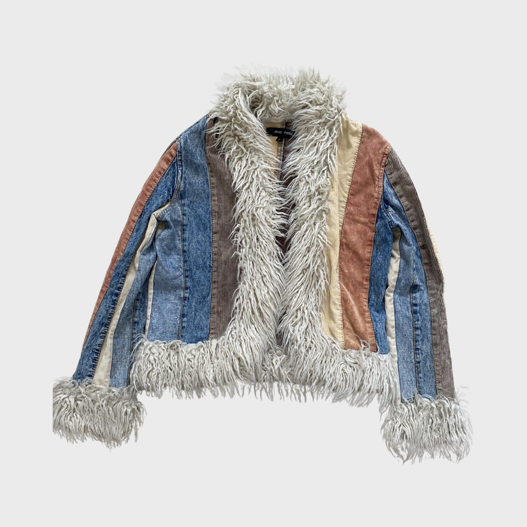 Miss posh patchwork corduory afghan jacket