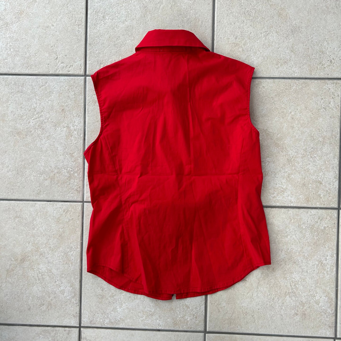 Prada Sport Red Fitted Sleeveless Double Zip Top