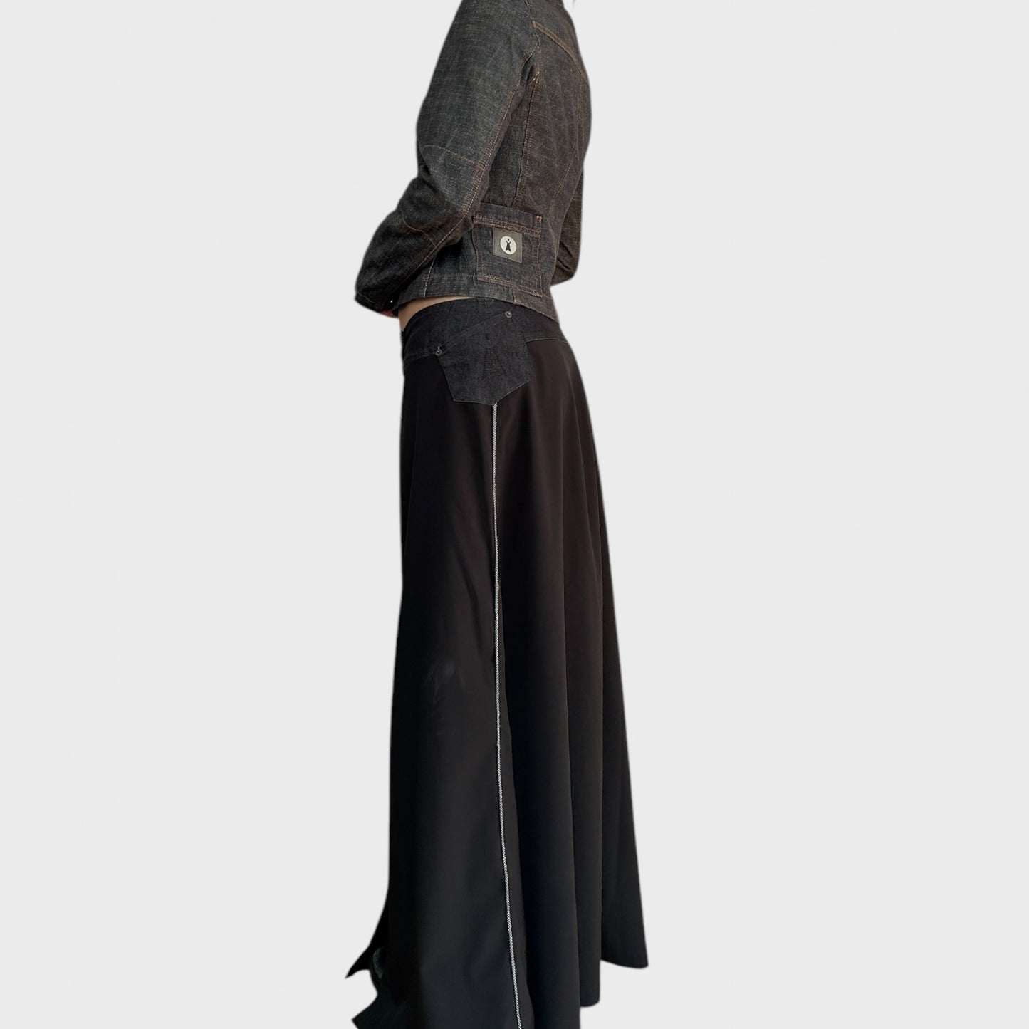 Cop Copine Bi-Material Maxi Skirt