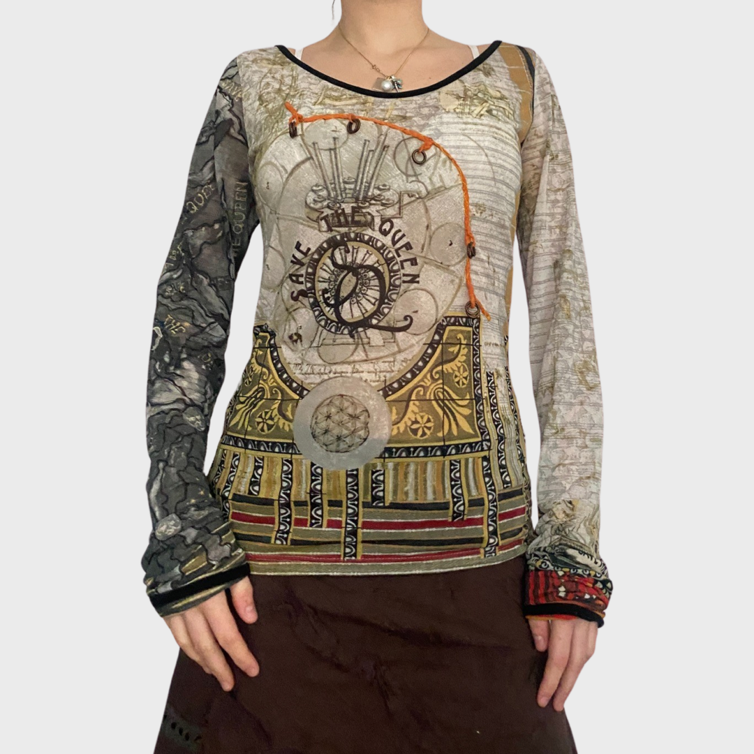 Save the Queen vintage mesh top