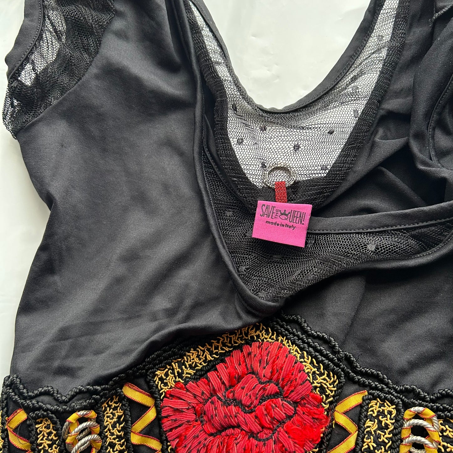 Save the Queen Bardot Top with Rose Print - S/M