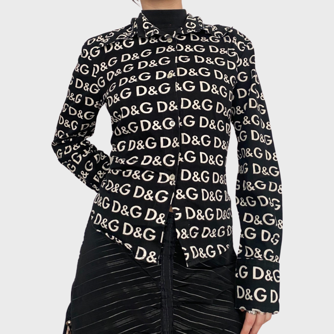 D&G monogram logo button up shirt