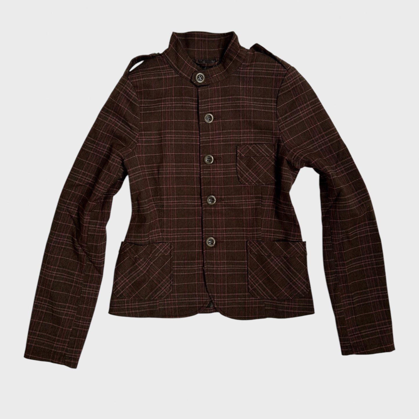 Checkered Button-Up Jacket