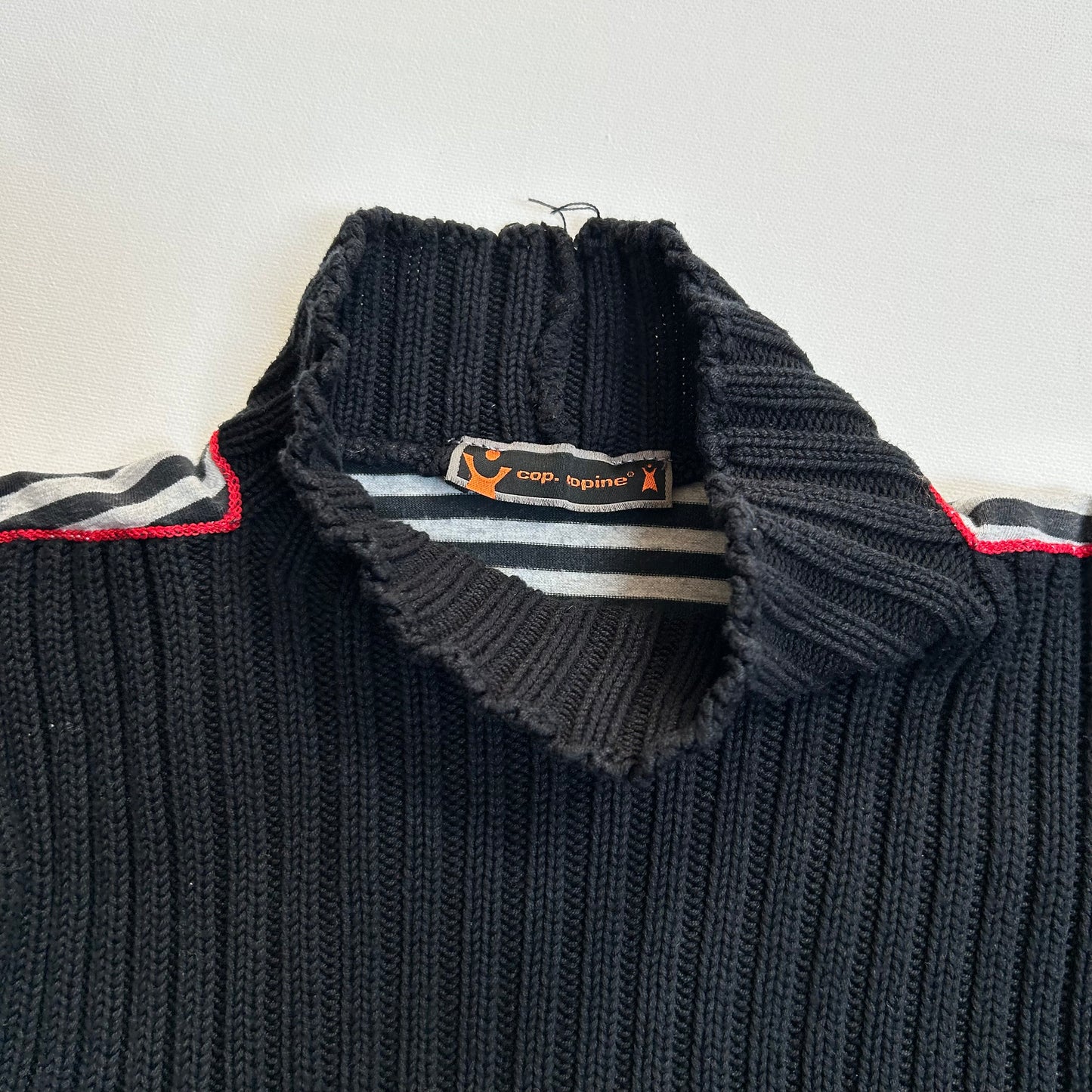 Vintage Cop Copine Bi-Material High Neck Jumper