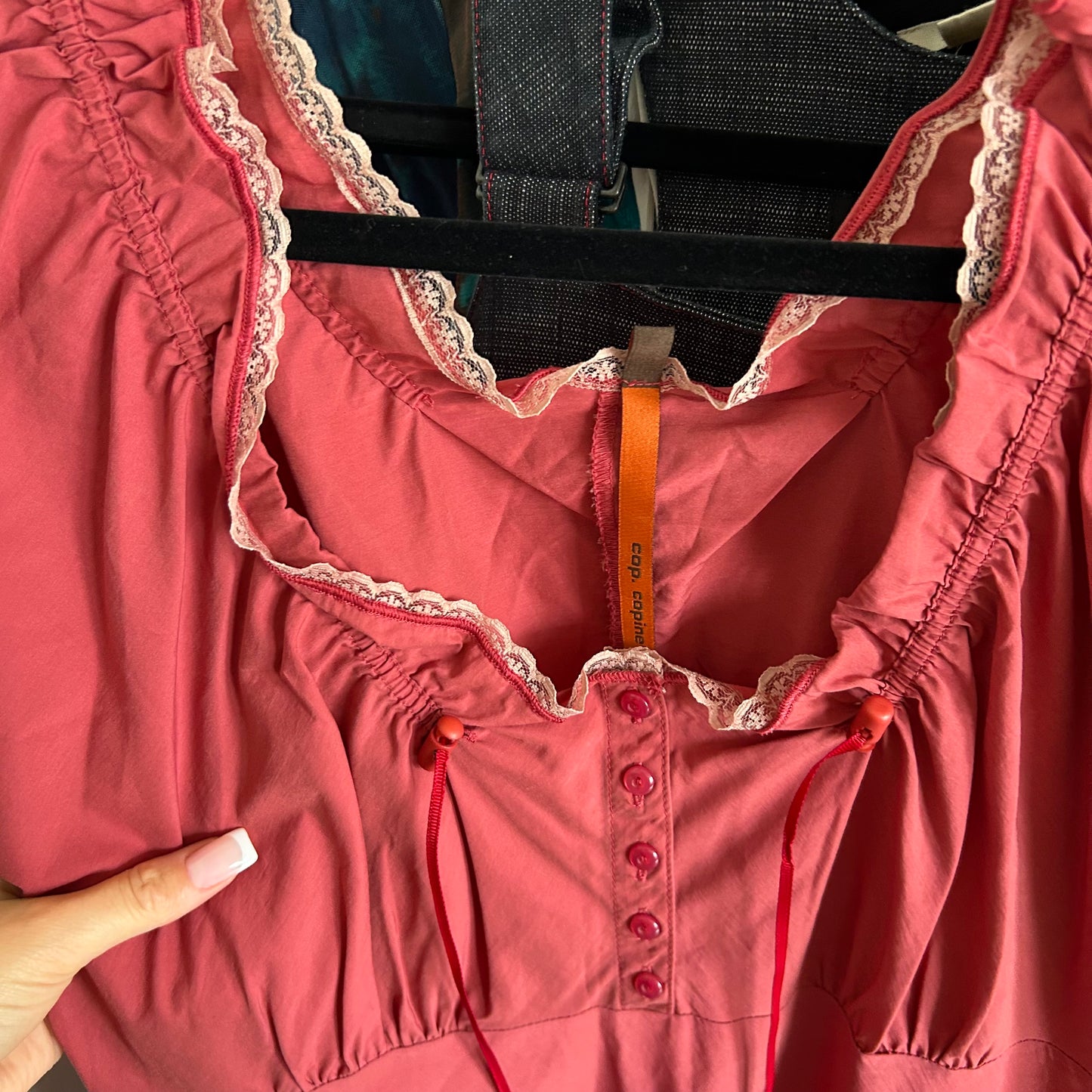 Dusty Red Cop Copine Frilly Summer Dress - S/M