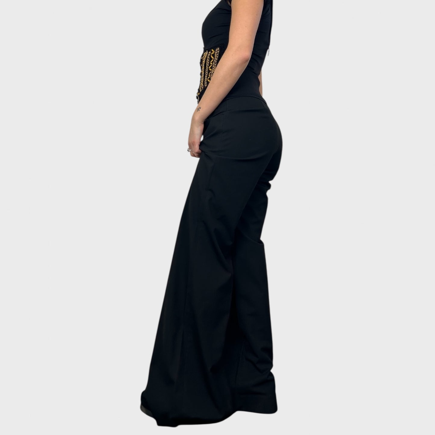 Cop Copine Button Wide Leg Trousers - M