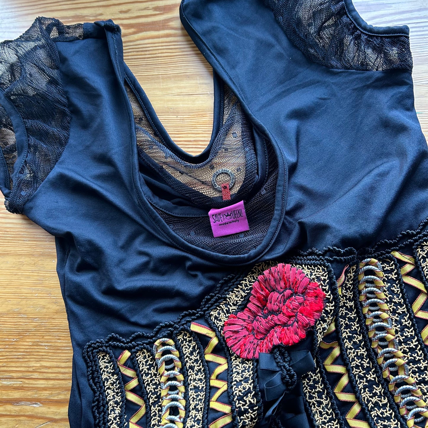 Save the Queen Rose Print Top - S