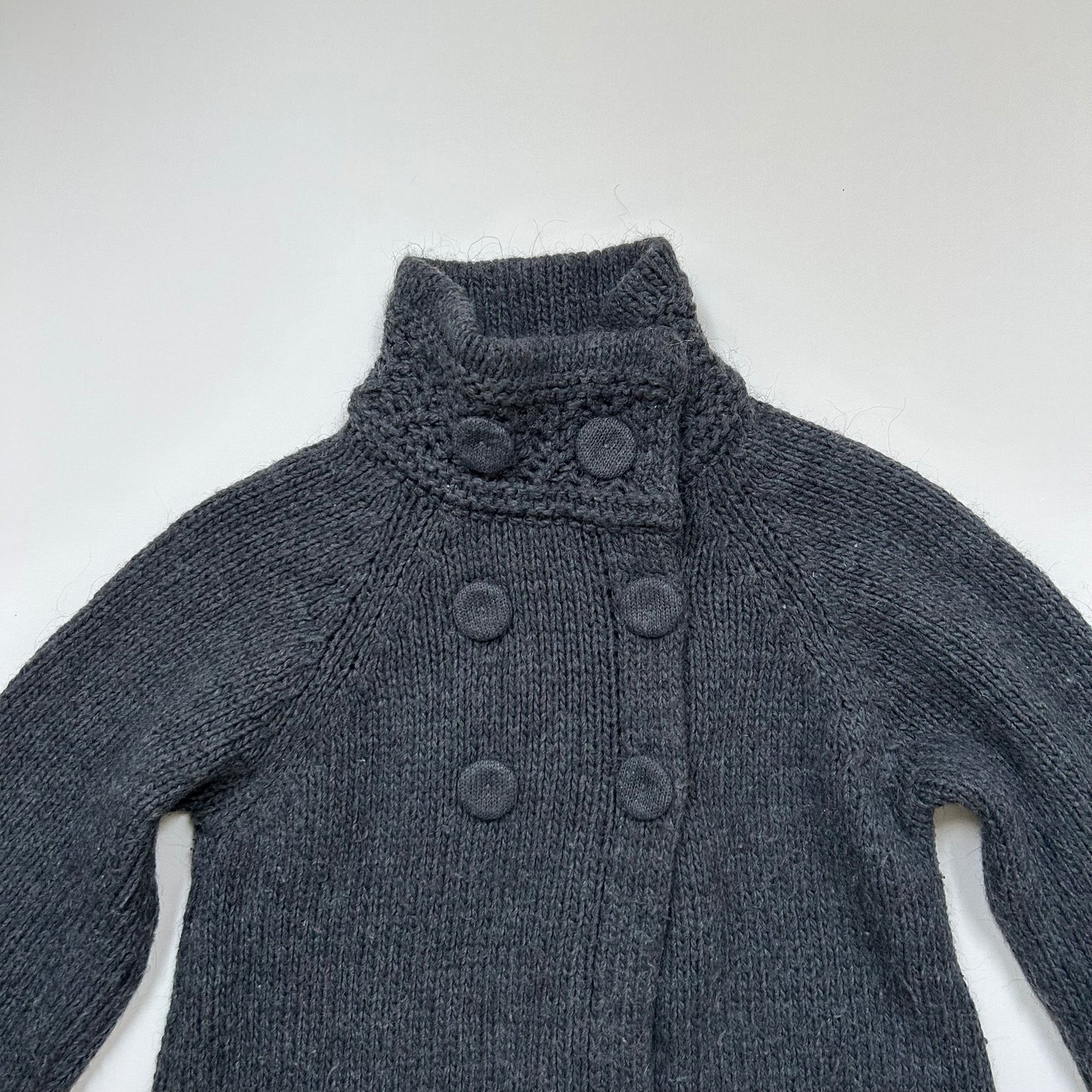 Grey Knit Button-Up Cardigan