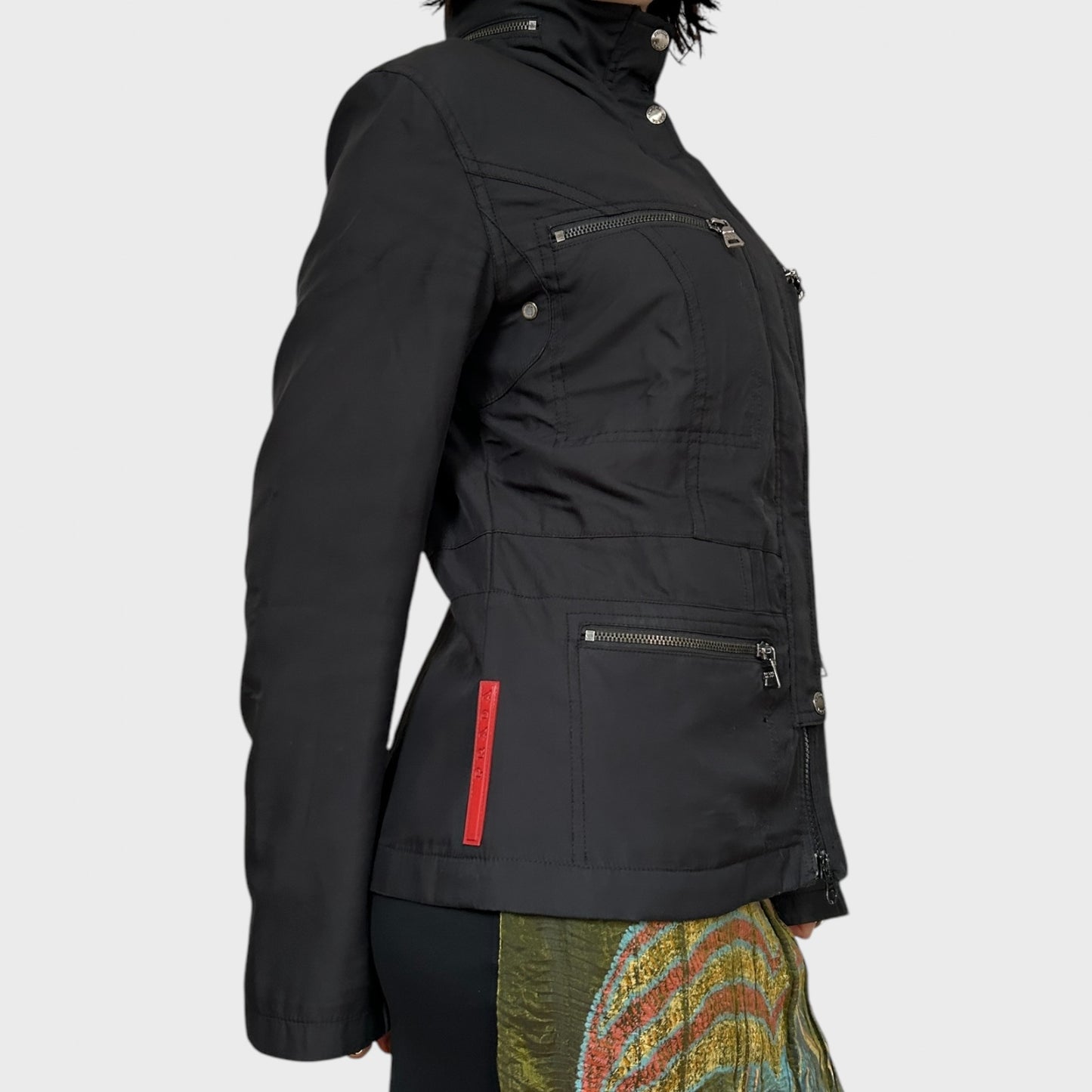 Black Vintage Prada Sport 2005 Technical Zip-Up Jacket