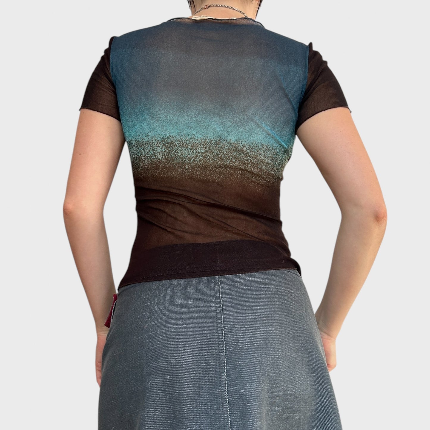 Roberto Cavalli Mesh Short Sleeve Top