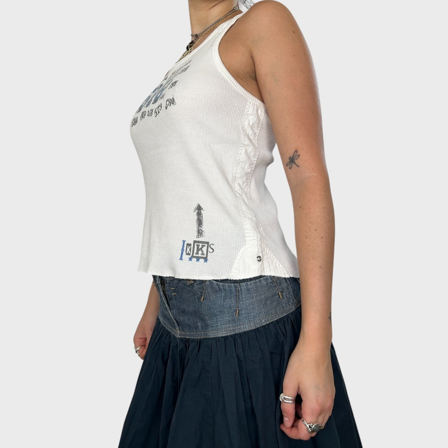 Vintage IKKS Graphic Ribbed Tank - Size M