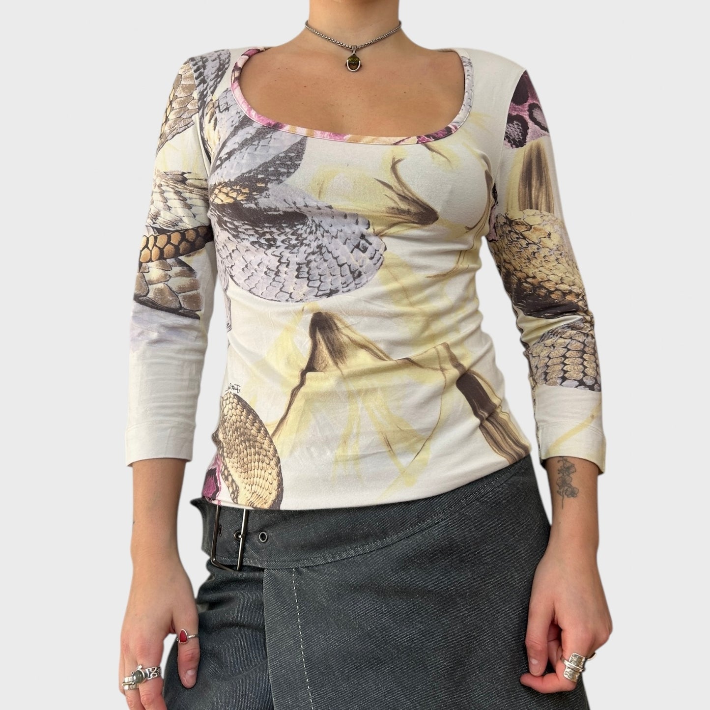 Roberto Cavalli Just Cavalli Floral ¾ Sleeve Top
