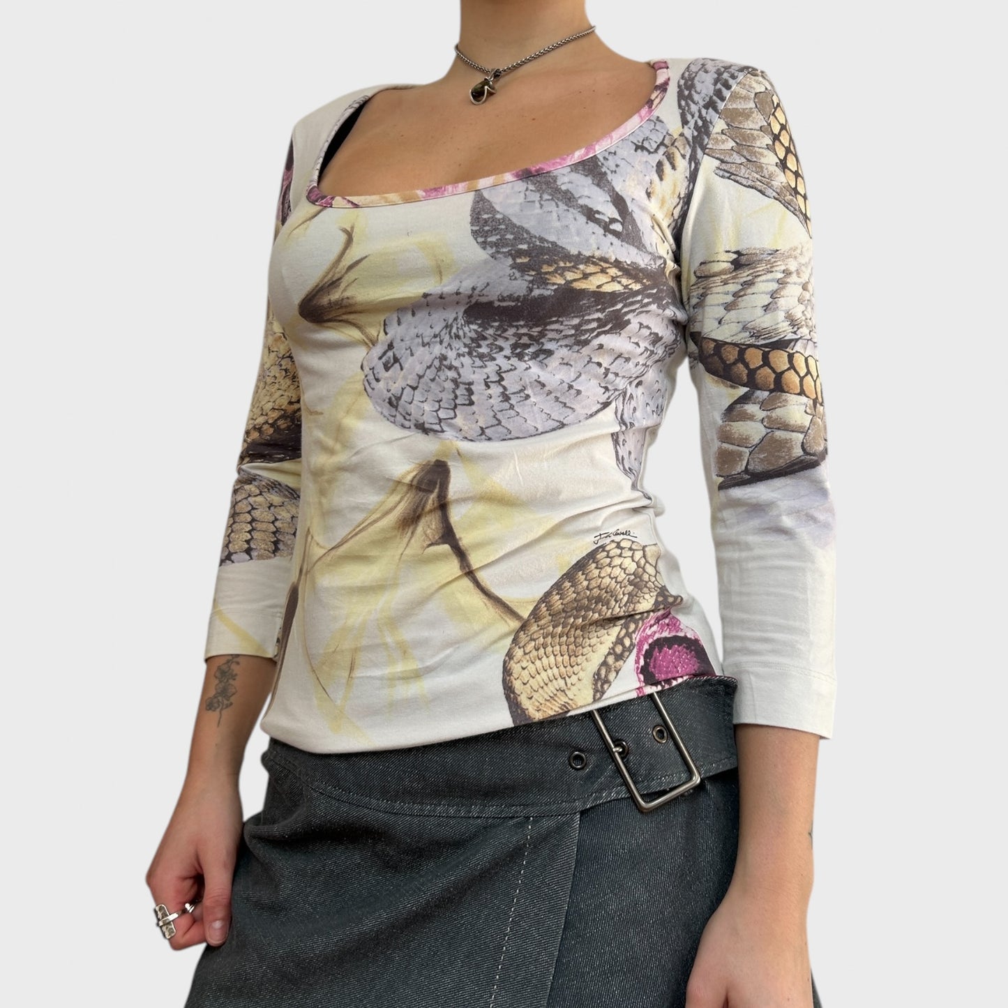 Roberto Cavalli Just Cavalli Floral ¾ Sleeve Top