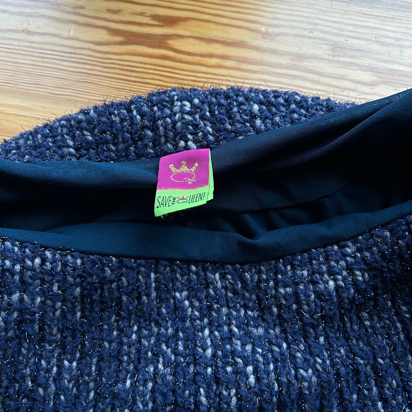 Save the Queen Graphic Mesh Off-the-Shoulder Top - M