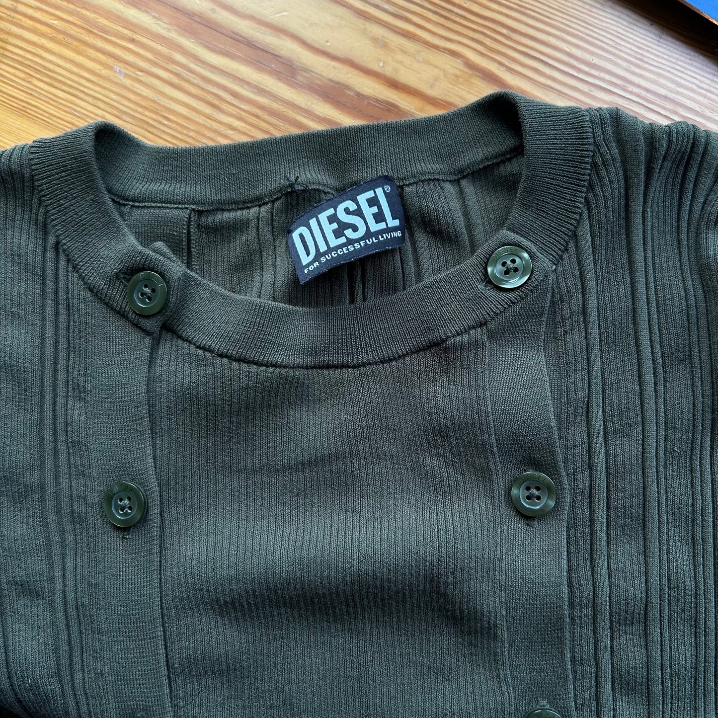 Diesel Khaki Asymmetric Button Top - M/L
