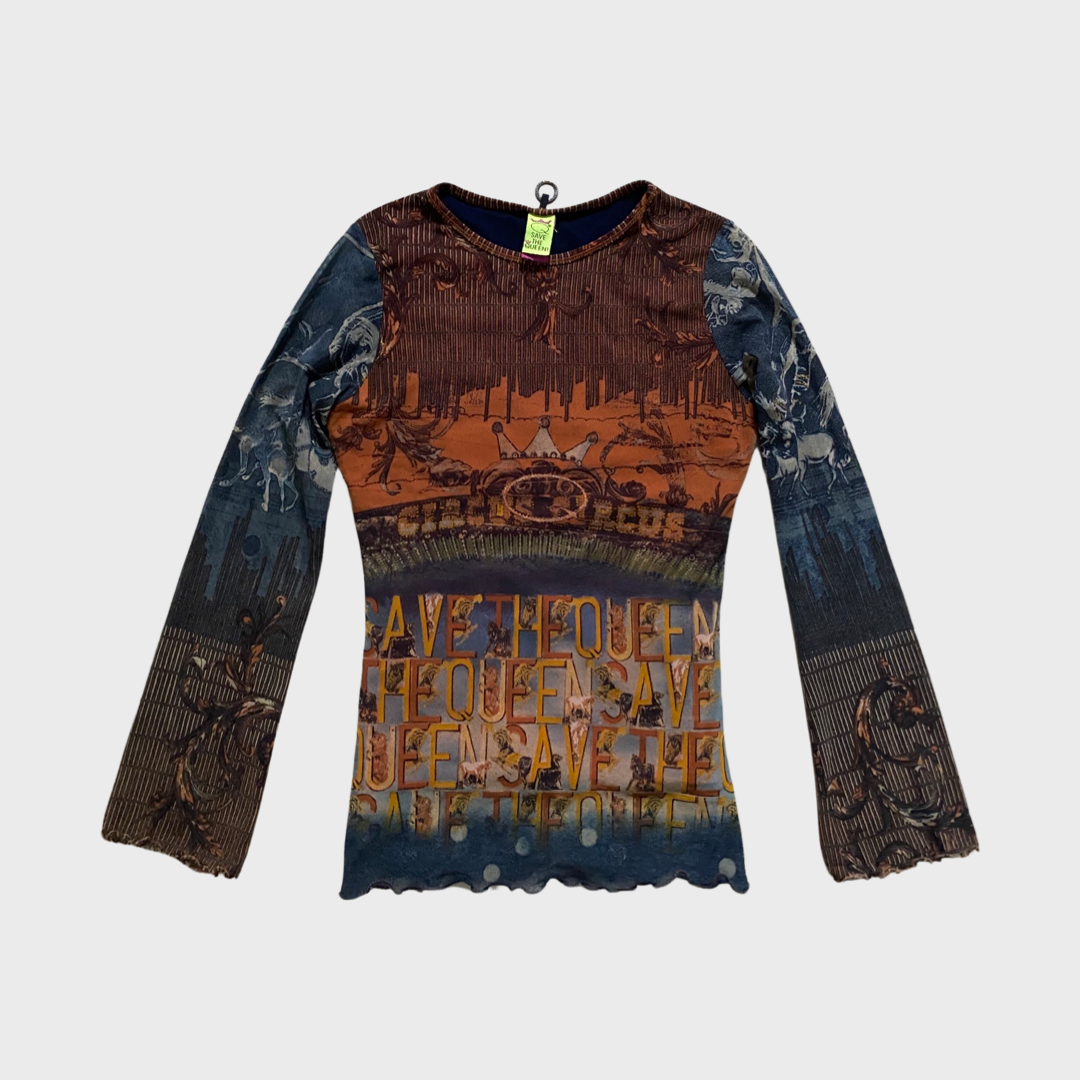 トップス SAVE THE QUEEN/Power Net Ribbon Top Save the Queen mesh top – VALULA VINTAGE