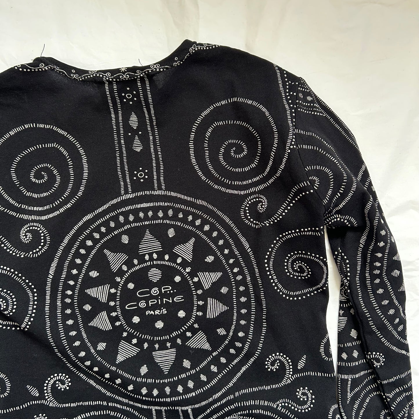 Cop Copine Black Graphic Mesh Top - S