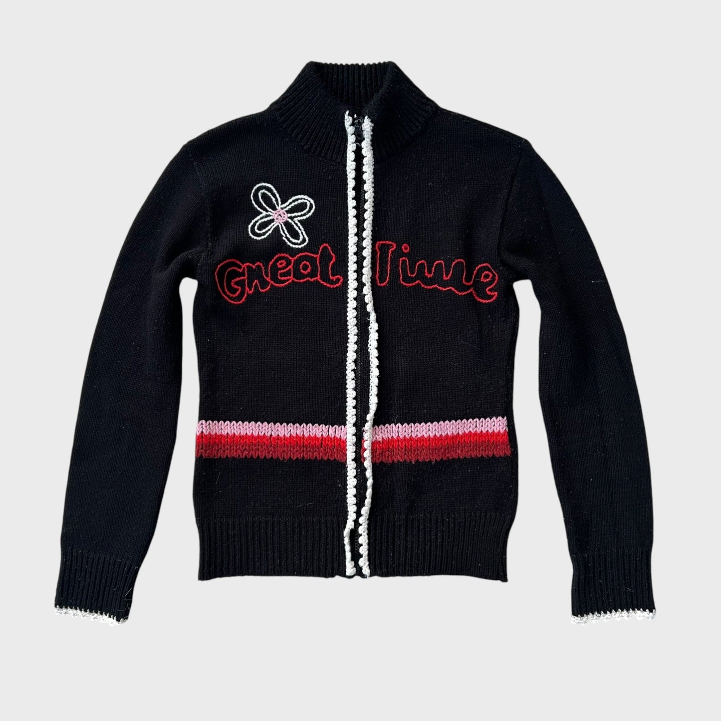 Vintage zip up knit jumper