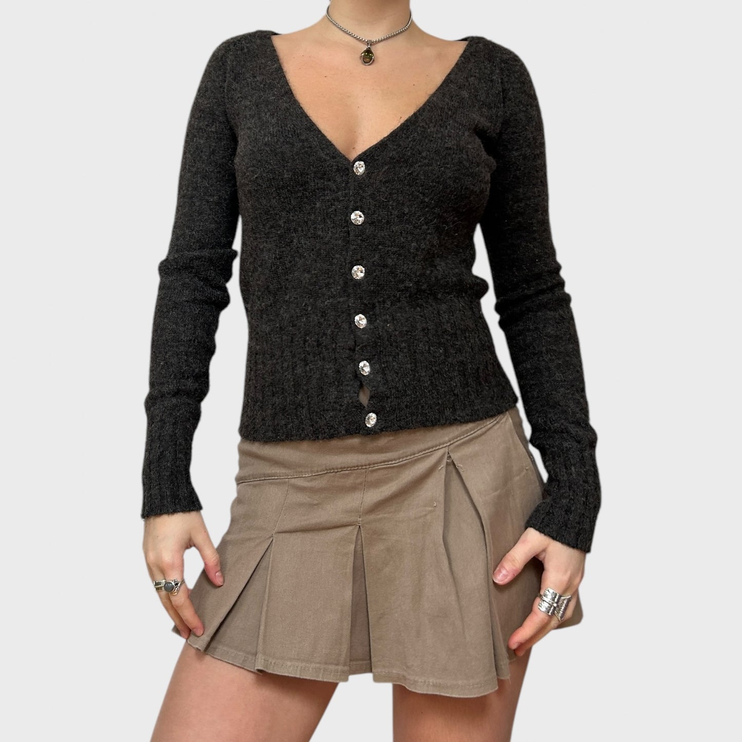 Dolce & Gabbana Brown Button Cardigan