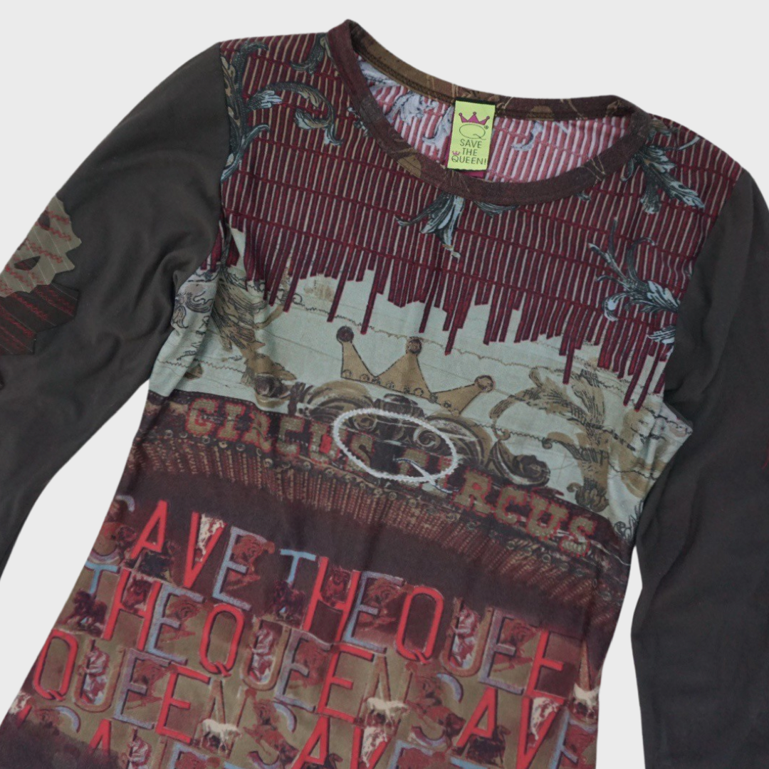Save the queen long sleeve mini dress