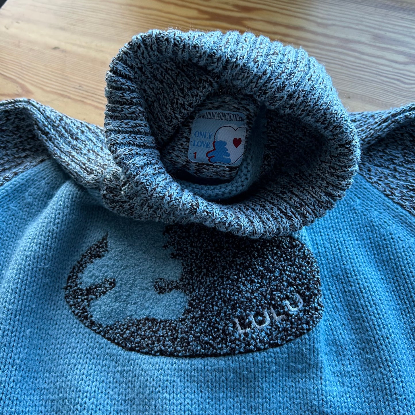 Vintage Teddy Roll Neck Knit Jumper - S