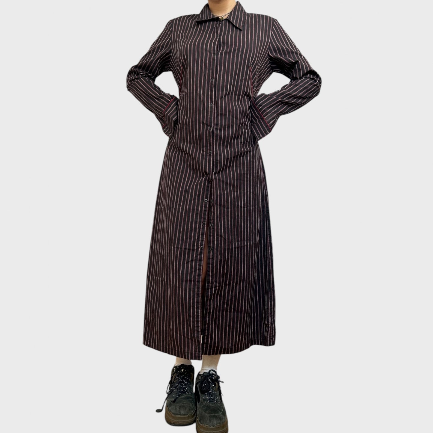 Cop Copine Striped Shirt Maxi Dress