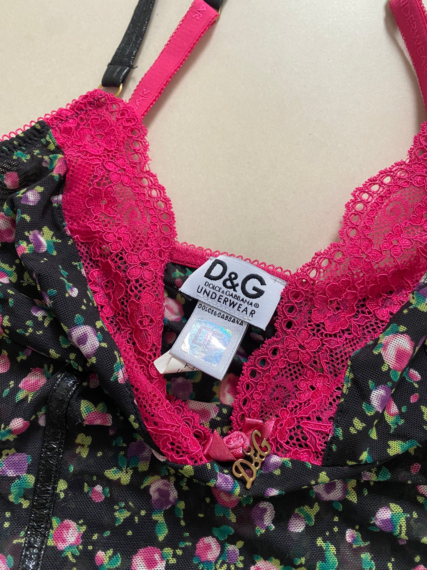 D&G floral mesh lace cami top