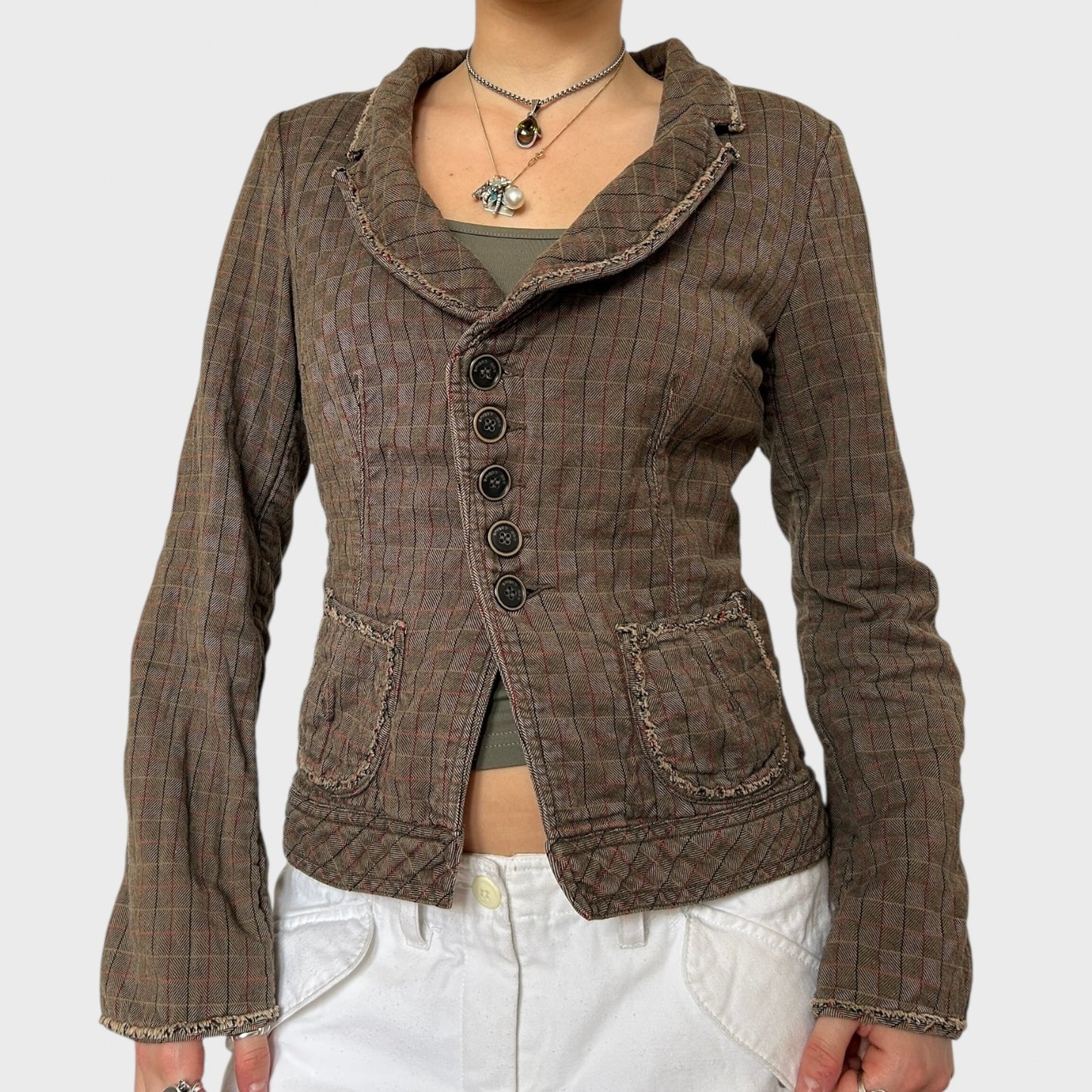 Cop Copine Checked Button-Up Jacket - Size M