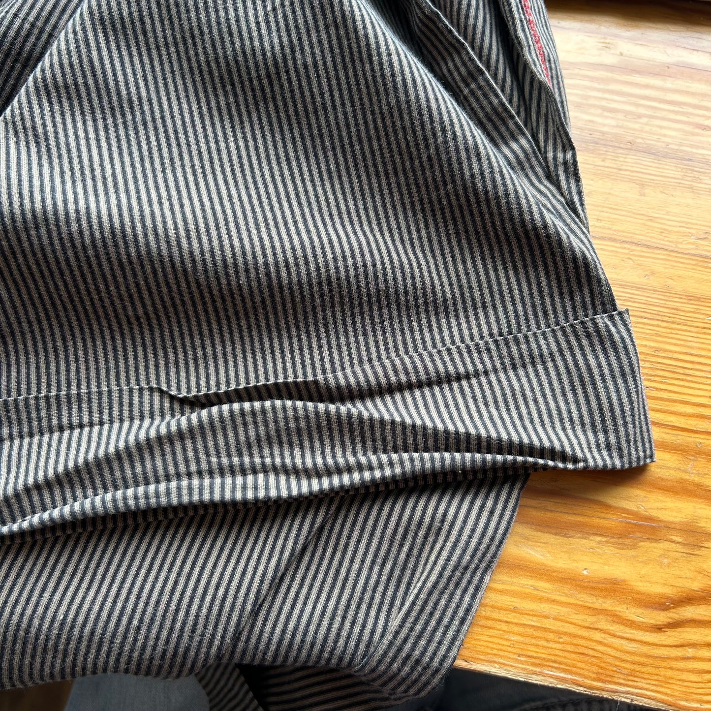 Cop Copine Brown Pinstripe Wide Leg Trousers - M/L