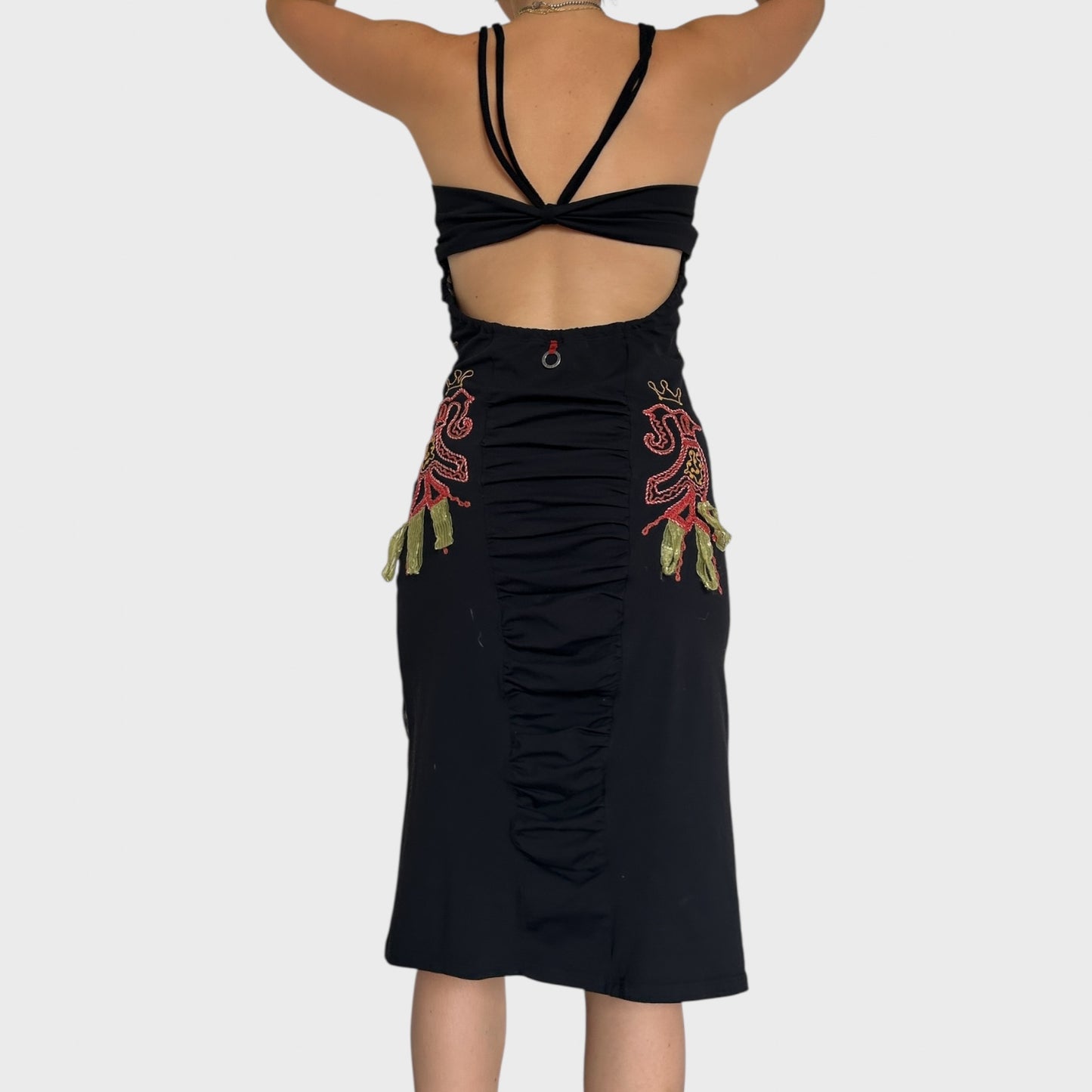 Save the Queen Backless Midi Dress - Size M